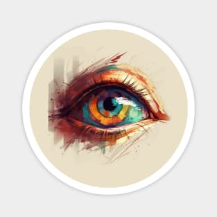 Fiery Gaze: A Surrealistic Eye Magnet